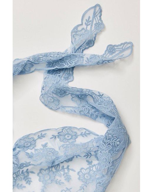 Free People Blue Forever Lace Triangle Scarf