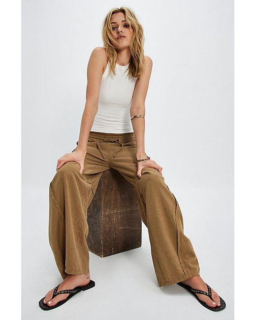 Free People Black Something Good Pull-On Barrel Pants