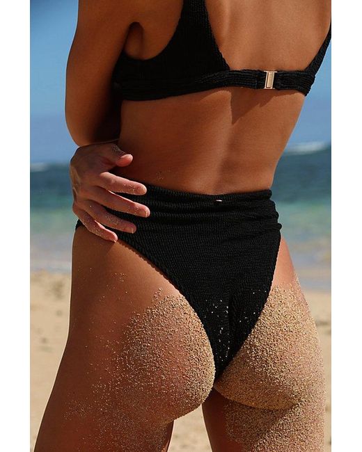 Rhythm Green Cove Stripe High-Waist Bikini Bottoms