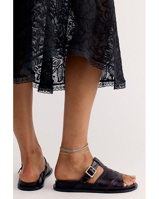 Vicenza Black Fable Footbed Sandals By