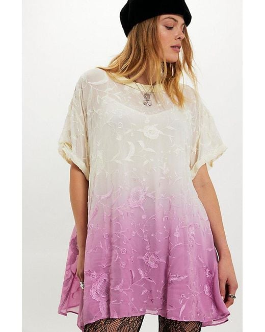 Free People Pink Petal Dusk T-Shirt Mini Dress