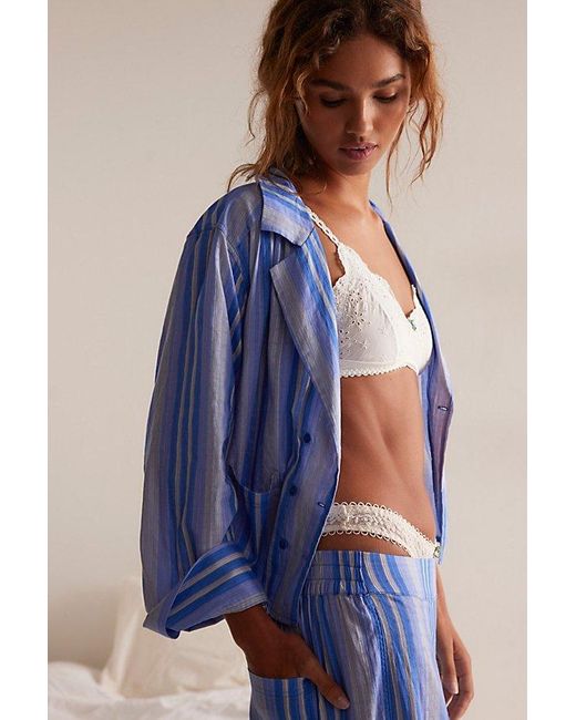 Intimately By Free People Blue Weekend Away Pj Set By