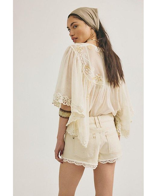 Free People Blue We The Free Cali Lace Shorties