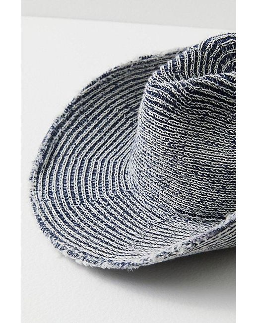 Free People Gray Dylan Distressed Cowboy Hat At In Blue/white