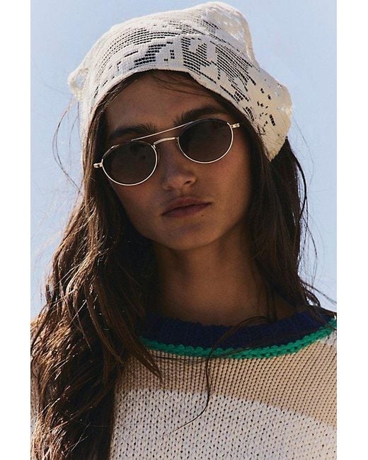 Free People Multicolor Bradley Round Aviator Sunglasses