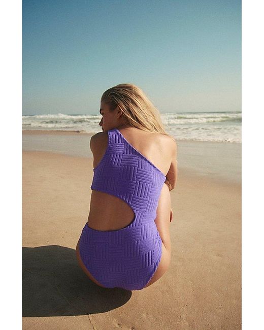 Beach Riot Blue Terry Celine One-piece Swimsuit At Free People In Ultra Violet, Size: Small
