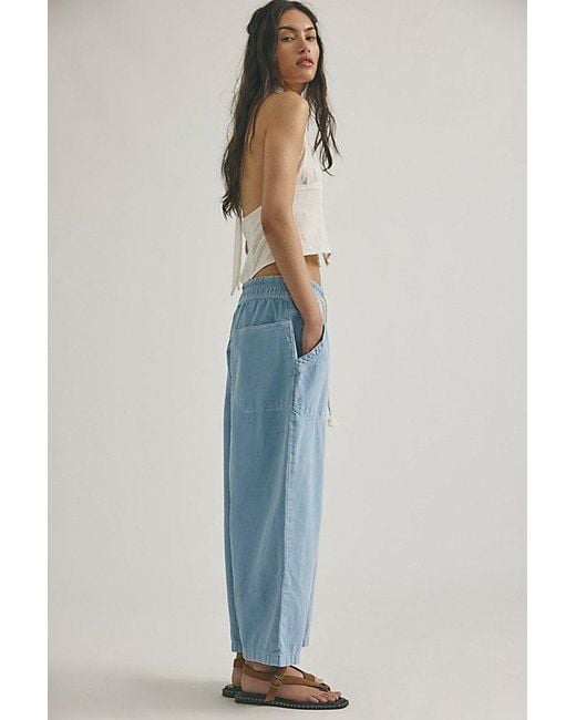 Free People Blue Easy Peasy Pull-On Jeans