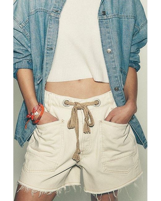 Free People Natural Moxie Barrel Shorts