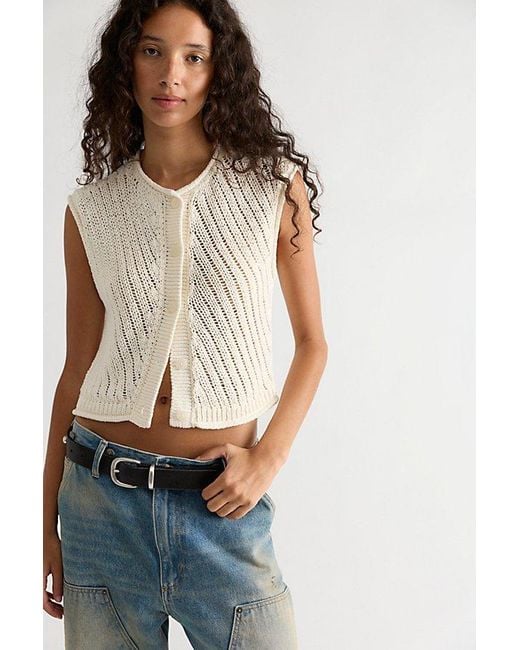 Free People Multicolor Drop Stitch Cotton Vest
