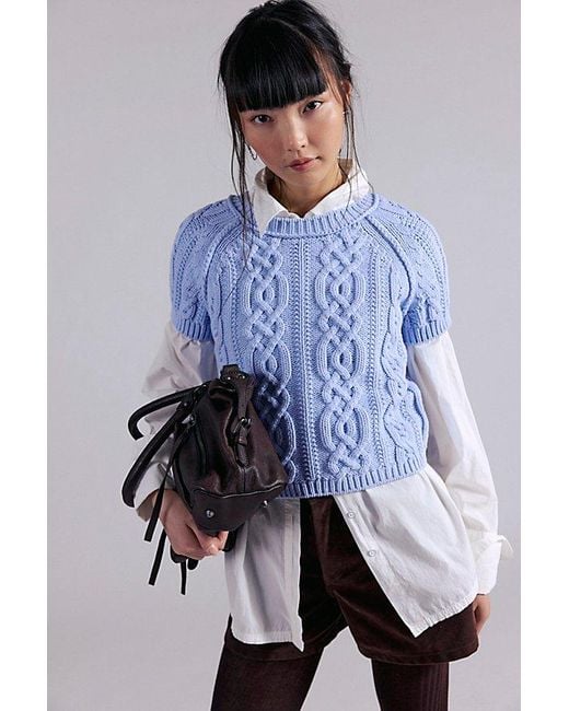 Free People Blue Bubblegum Pullover