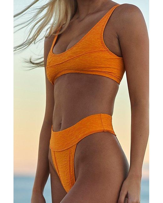 Free People Orange Free-est Farrah Crop Bikini Top