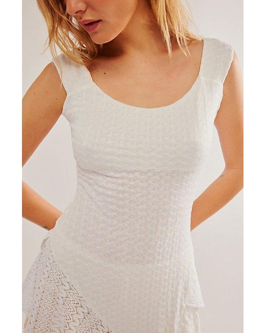 Free People Natural Sierra Off-the-shoulder Top At In White, Size: Xs
