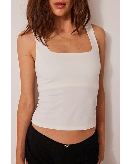 Free People White Last Time Cami
