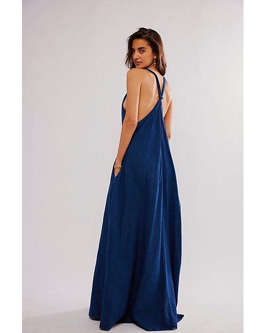 Closed Blue Knotted Maxi Dress