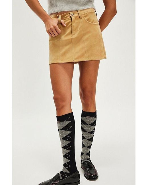 Damson Madder Black High Knee Argyle Socks