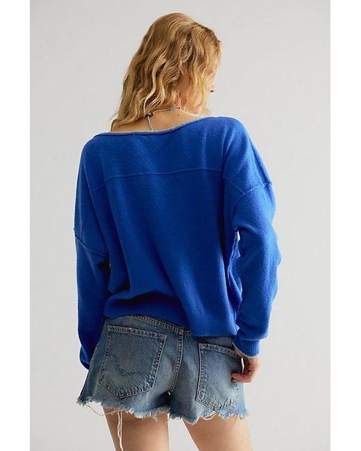 Free People Blue See Me Softspun Pullover