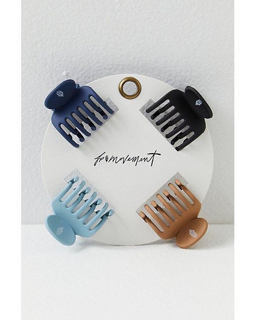 Free People Black Putting In Overtime Silicone Claw Clip Set