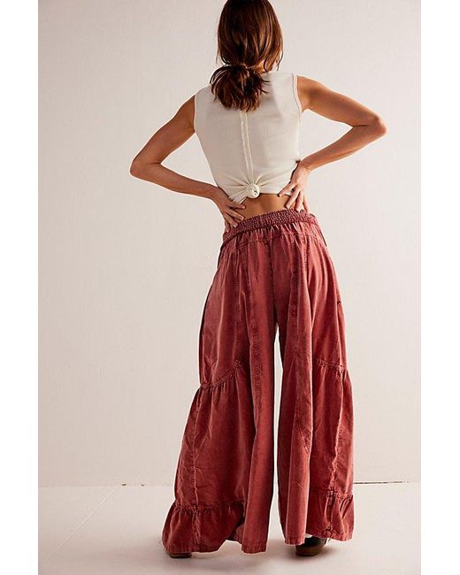Free People Red We The Free Dawn On Me Cord Wide-leg Jeans