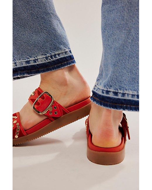 Free People Red Revelry Studded Sandals
