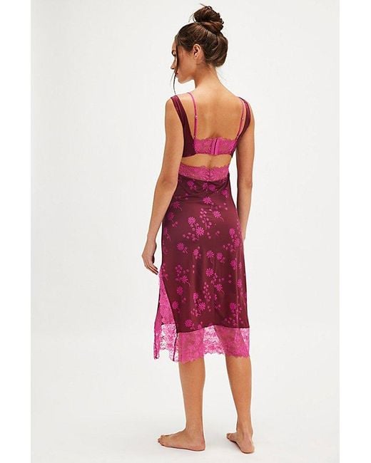Free People Party Crasher Midi Slip in Red | Lyst