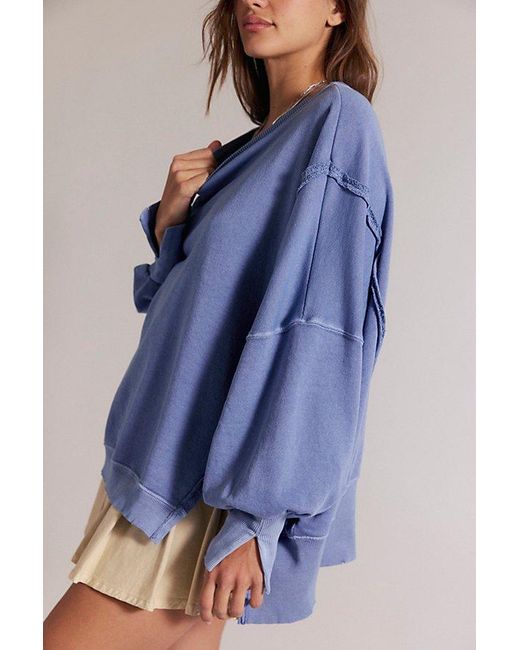 Free People Blue Camden Sweatshirt