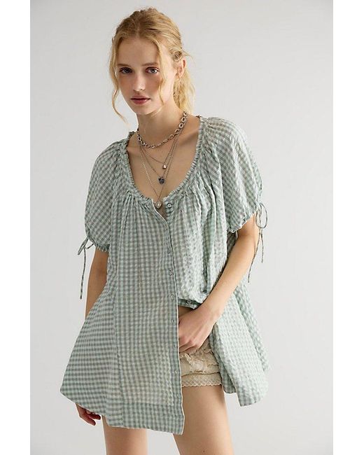 Free People Multicolor Farley Gingham Tunic