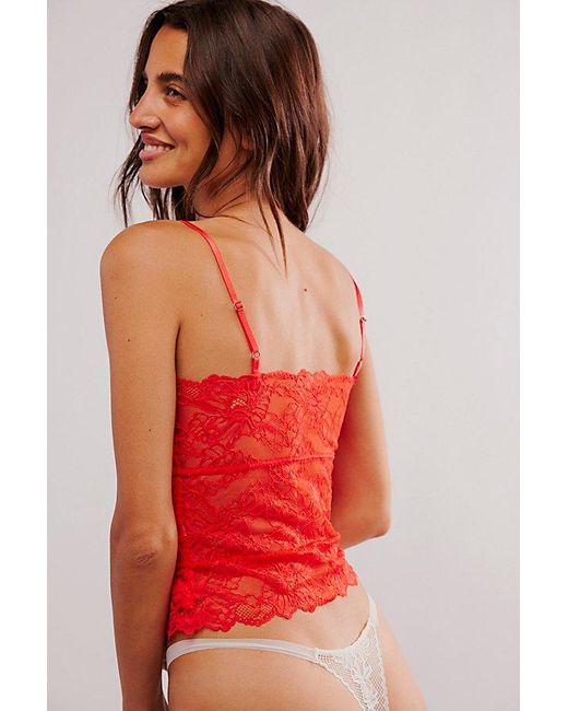 Intimately By Free People Red Lacey Essential Cami