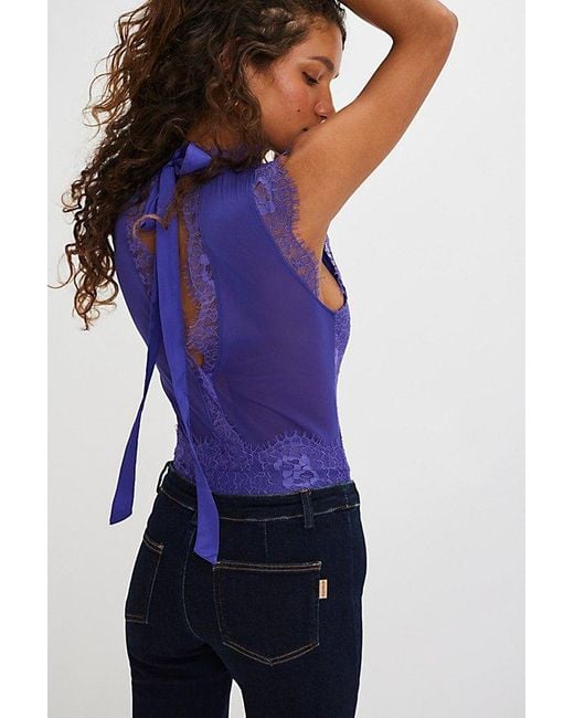 Free People Purple Sweet Nothings Bodysuit