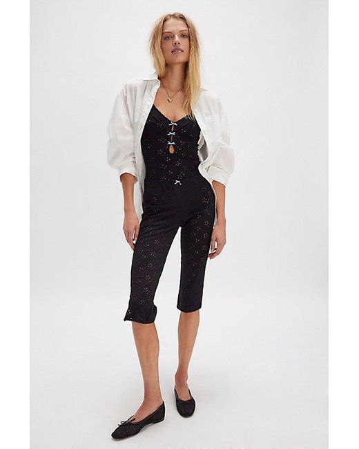 Free People Black Full Bloom Capris By