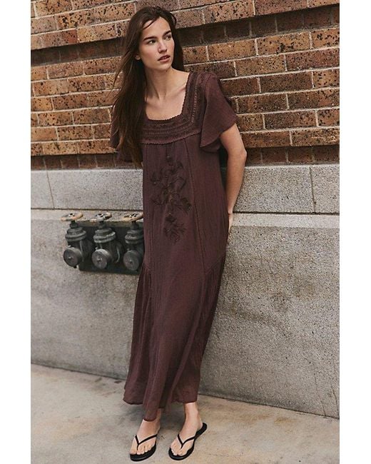 Free People Brown Forever Free Maxi Dress