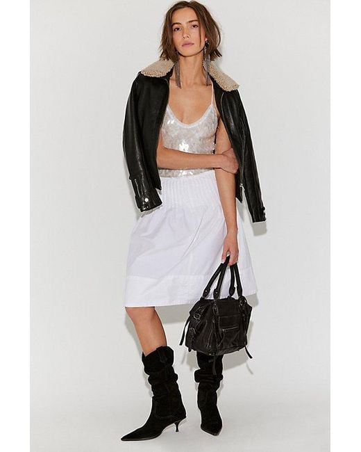 Norma Kamali White Low Back Fara Slip Bodysuit