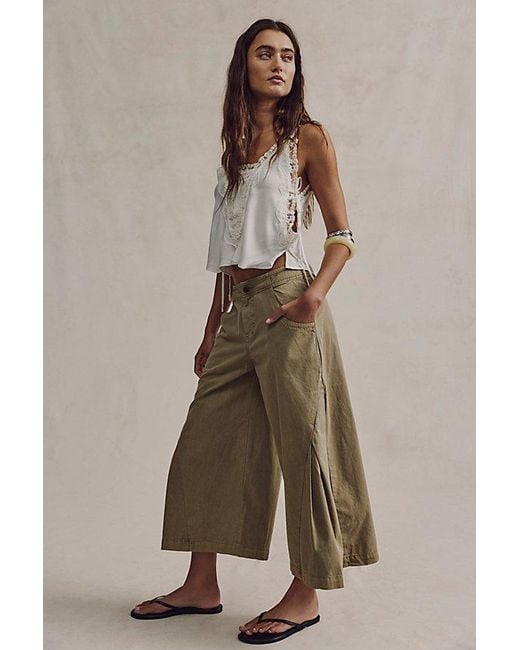 Free People Natural Two Step Crop Chino Pants