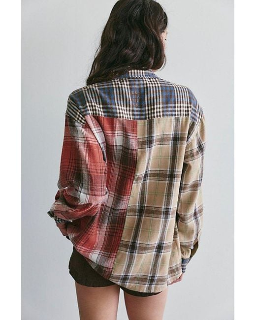 One Teaspoon Brown Essential Patchwork Flannel Top