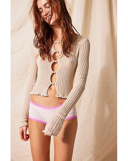 Free People Brown Care Fp Low-Rise Hipster Undies