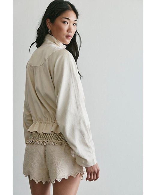 Free People Natural Devon Solid Balloon Jacket