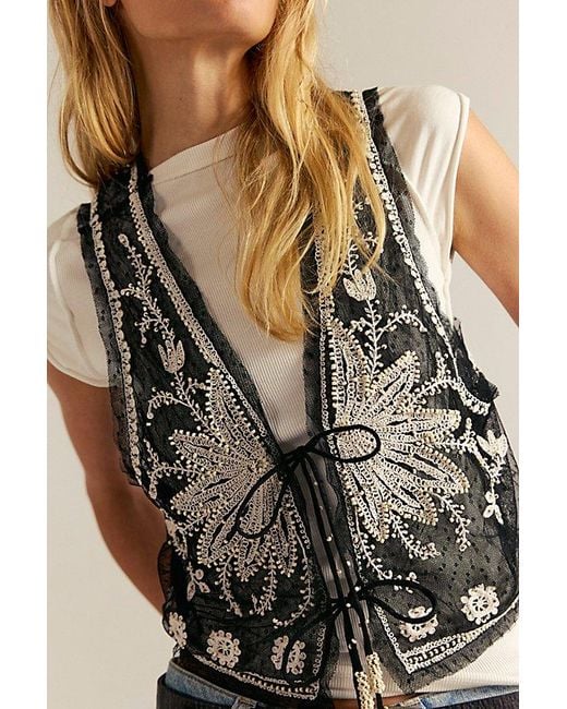 Free People Blue Under The Sun Vest Jacket