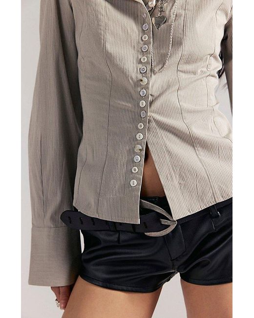 Free People Multicolor Madison Button Down Top