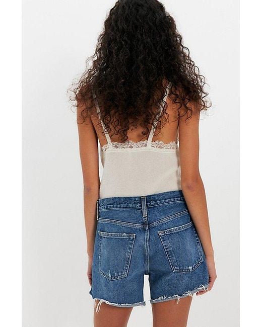 Agolde White Parker Long Shorts