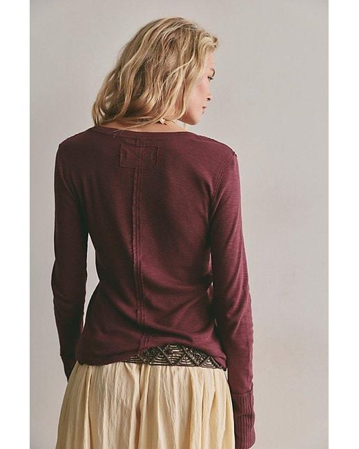 Free People Brown Tinsley Long Sleeve Top