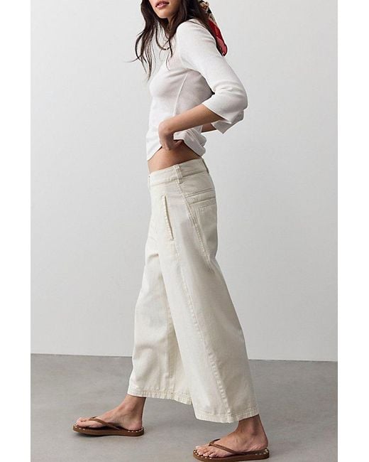 Free People White We The Free Lay Down Chino Trousers
