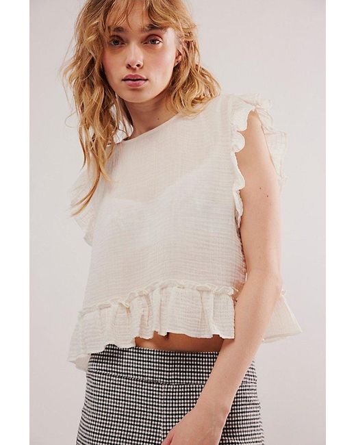 Free People White Fall In Love Top