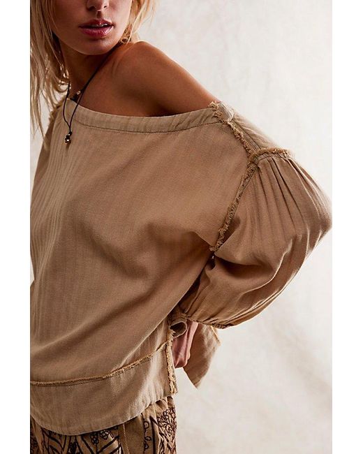 Free People Mara Top At Free People In Brown Rice, Size: Xs