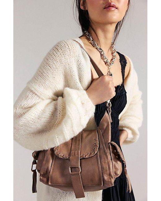 Free People Gray We The Free Baby Leigh Distressed Tote Bag