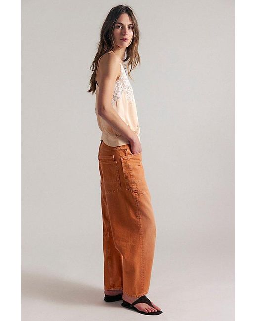 Free People Brown Minimalist Moxie Barrel Jeans