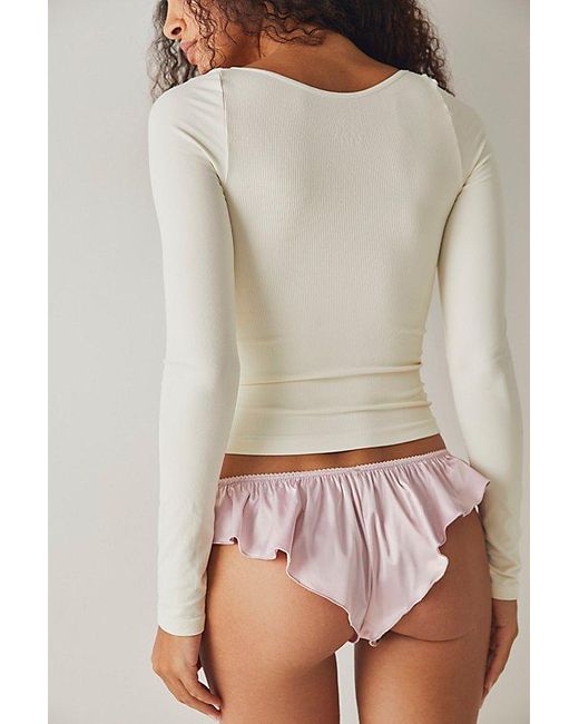 Intimately By Free People Gray Cheeky Flirt Panty
