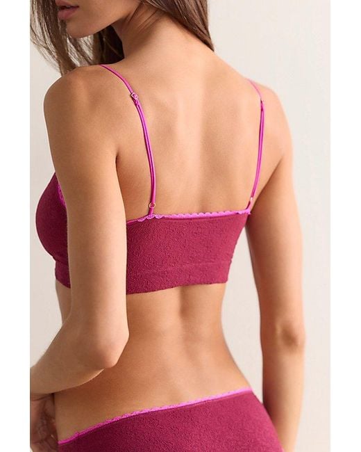 Intimately By Free People Red Sweet Point Seamless Longline Bralette By