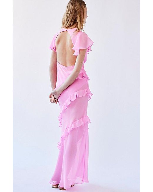 For Love & Lemons Pink Jessica Maxi Dress