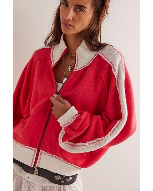 Free People Red We The Free I'M Yours Turtle Zip-Up