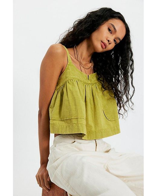 Free People Yellow Sunbleached Tank Top