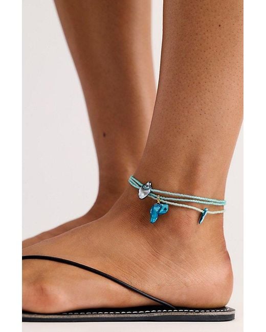 Ariana Ost Blue Ring The Bell Semiprecious Stone Anklet